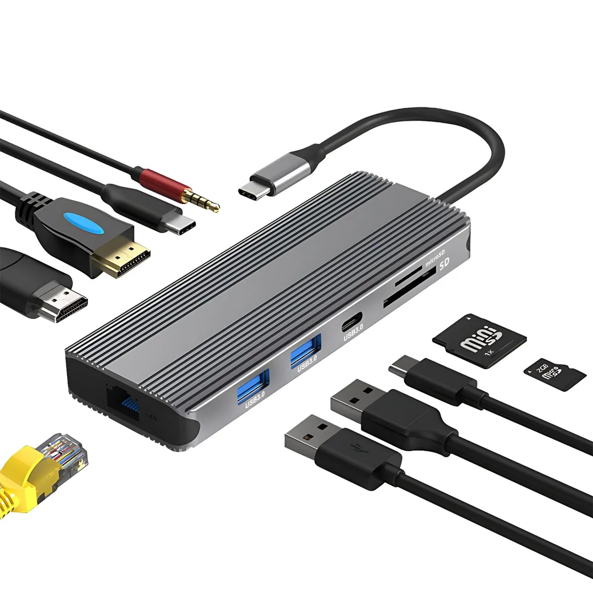 BYTECC INC BYTECC INC 10-in-1 USB-C Dock 8K HDMI 100W PD — product photo