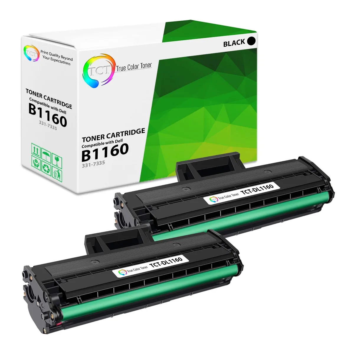 TCT TCT 331-7335 Black Toner Cartridge 2 Pack 1500 Pages — product photo