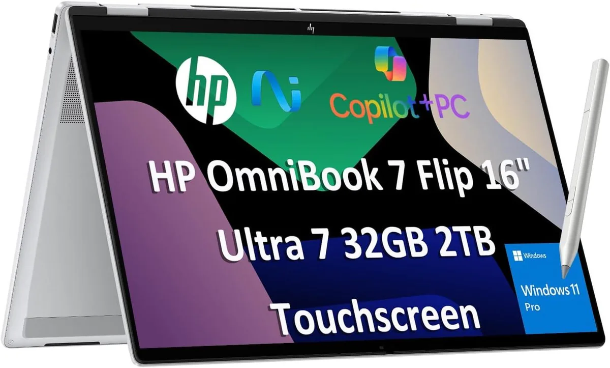 HP HP OmniBook 7 Flip 16 2-in-1 laptop Ultra 7 258V 32GB 2TB — product photo