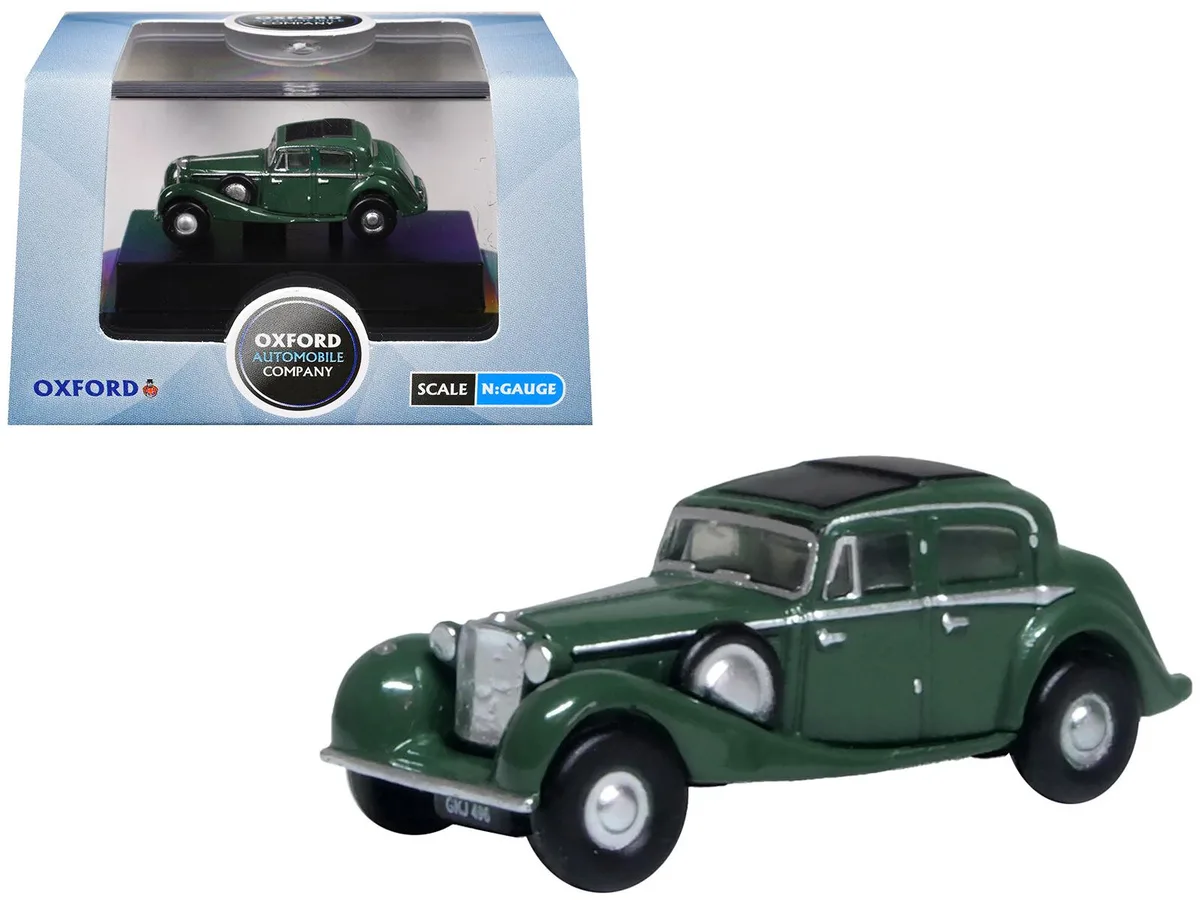 Oxford Diecast Oxford Diecast Jaguar SS RHD Suede Green Black Top 1/148 Scale Diecast Car — product photo