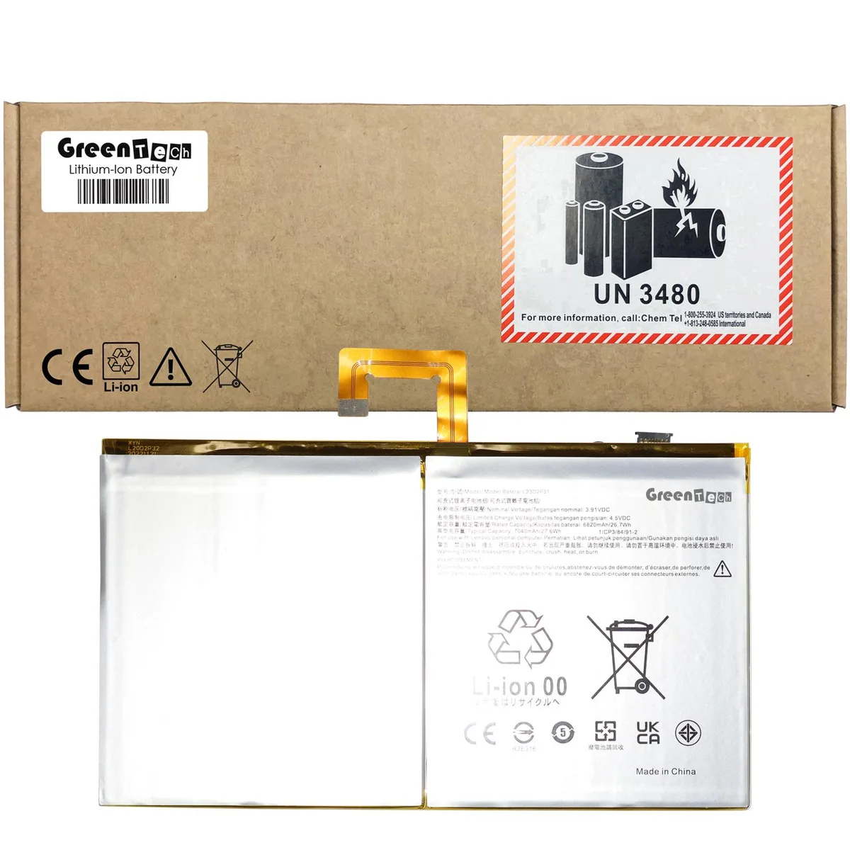 GreenTechLLC GreenTechLLC L23D2P31 3.91V 26.7Wh laptop battery — product photo