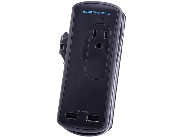BlueDiamond BlueDiamond S9P221AB30 2 Outlet 1ft Surge Protector 306J 3.4A USB — product photo