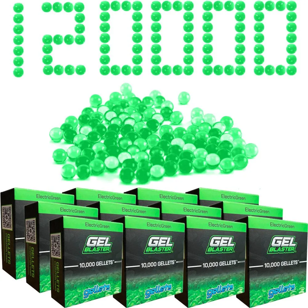 Packet of 120K electric green gellets, small hydrated beads