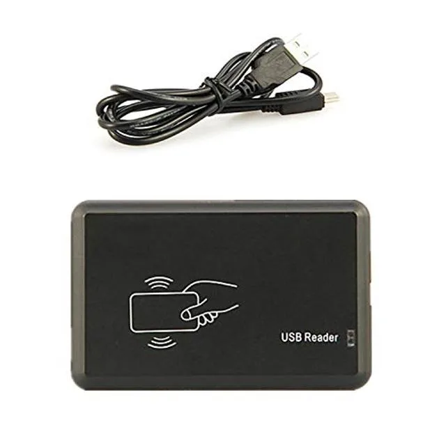 MUNBYN MUNBYN 125KHz RFID Reader Writer with 5 Fobs 5 Cards (Black) — product photo