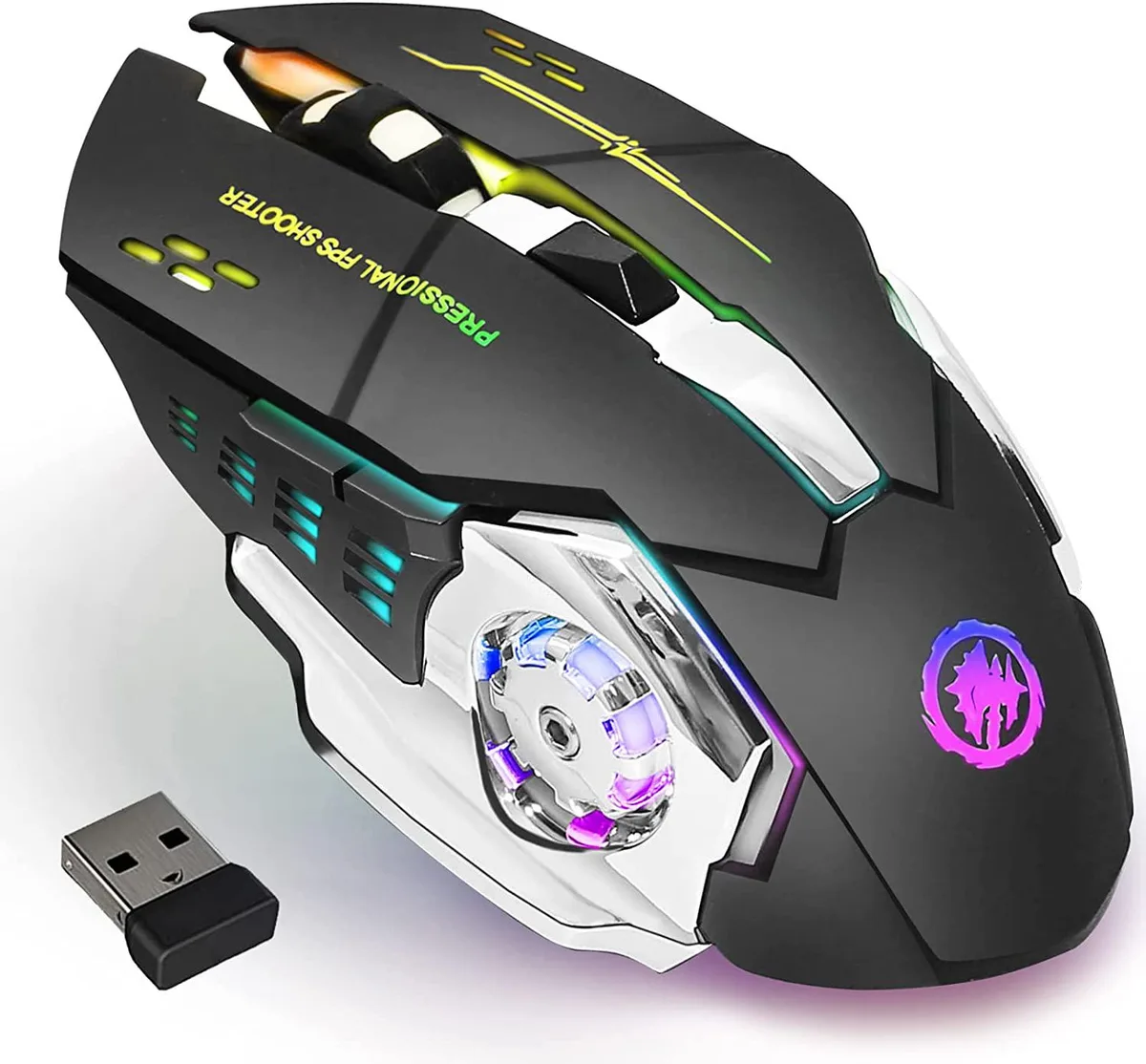 IHDAPP IHDAPP Wireless Gaming Mouse Black 1600 DPI 6 Buttons Silent Click — product photo