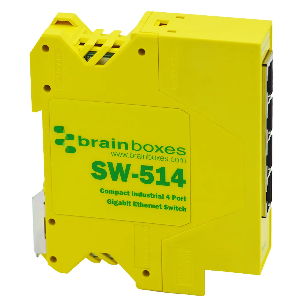 Brainboxes Brainboxes SW-514 4-port Gigabit industrial network switch — product photo