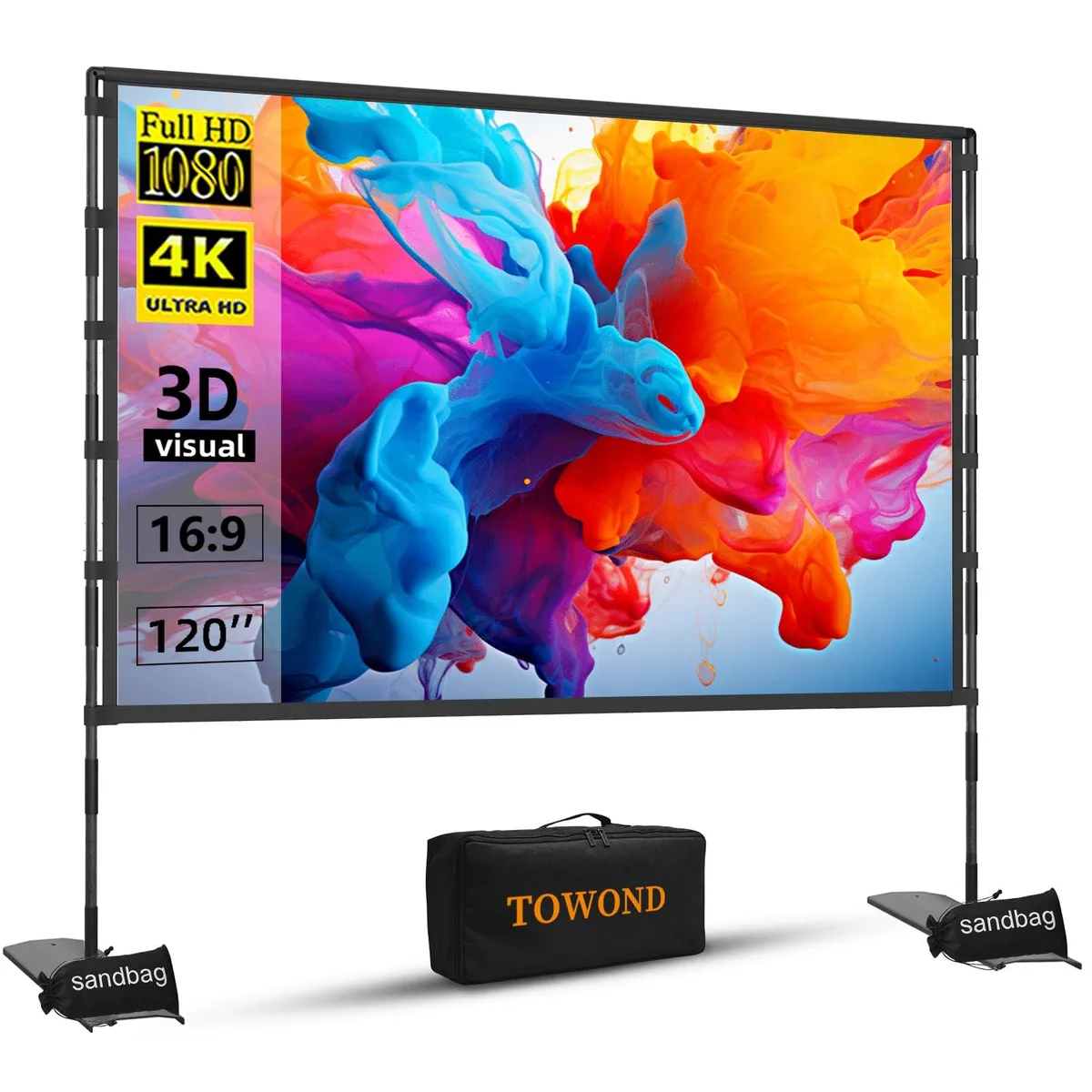 TOWOND 120 inch Projector Screen with Stand — product photo