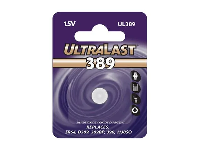 Ultralast Ultralast UL389 389 Silver Oxide Coin Cell 82mAh 1.5V standard battery — product photo