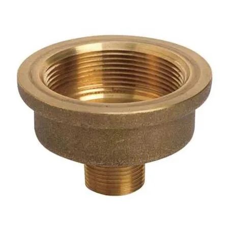 Brass brown vertical drum vent adaptor, compact cylindrical form with threaded male fitting