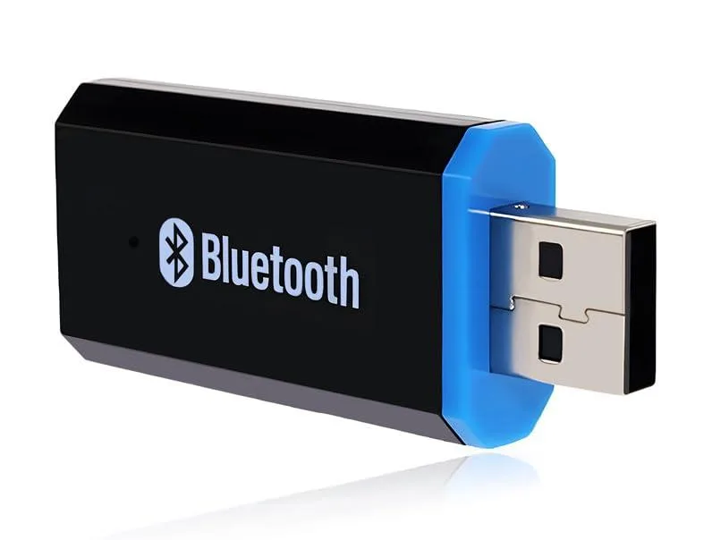 Small black plastic Bluetooth 2.1 receiver with 3.5mm cable