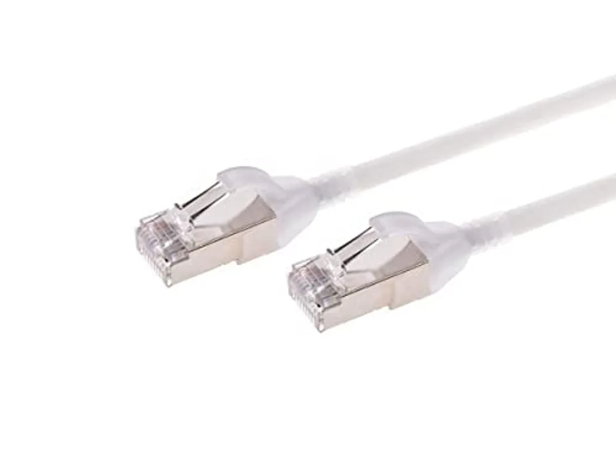 Monoprice Inc. Monoprice 142987 Cat6A Ethernet Patch Cable 15 ft White 30AWG S/FTP SlimRun — product photo