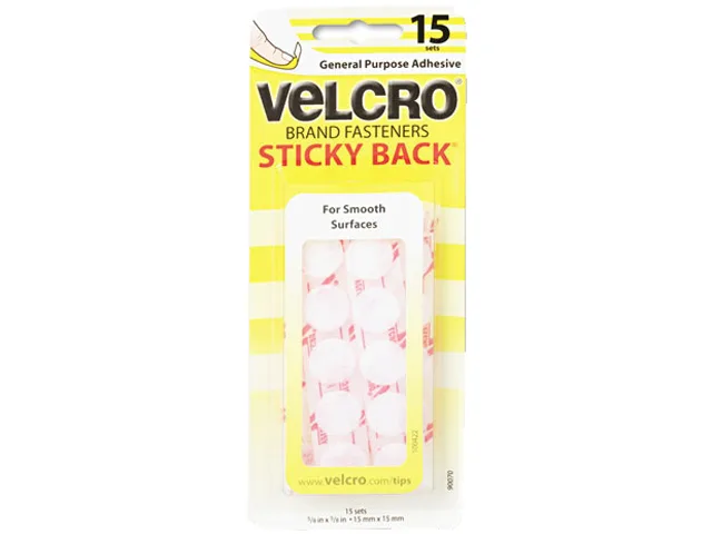 Velcro Velcro 90070 Hook and Loop Dot Fasteners, White, 15 Sets — product photo