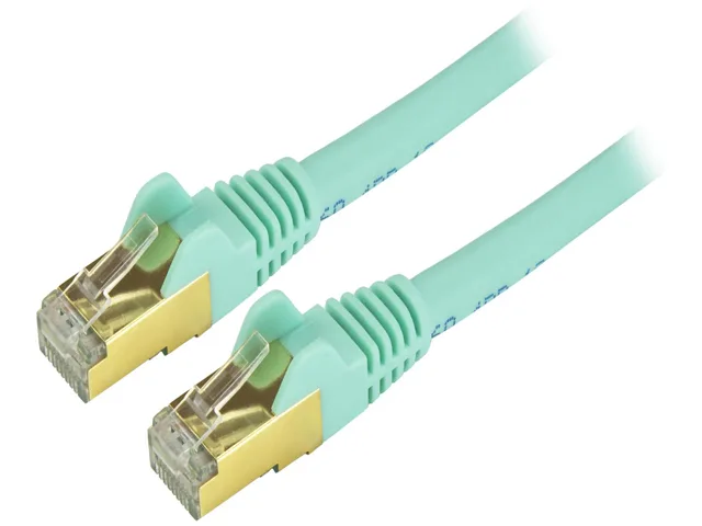 STARTECH STARTECH C6ASPAT5AQ network ethernet cable 5 ft Aqua shielded Cat6a — product photo
