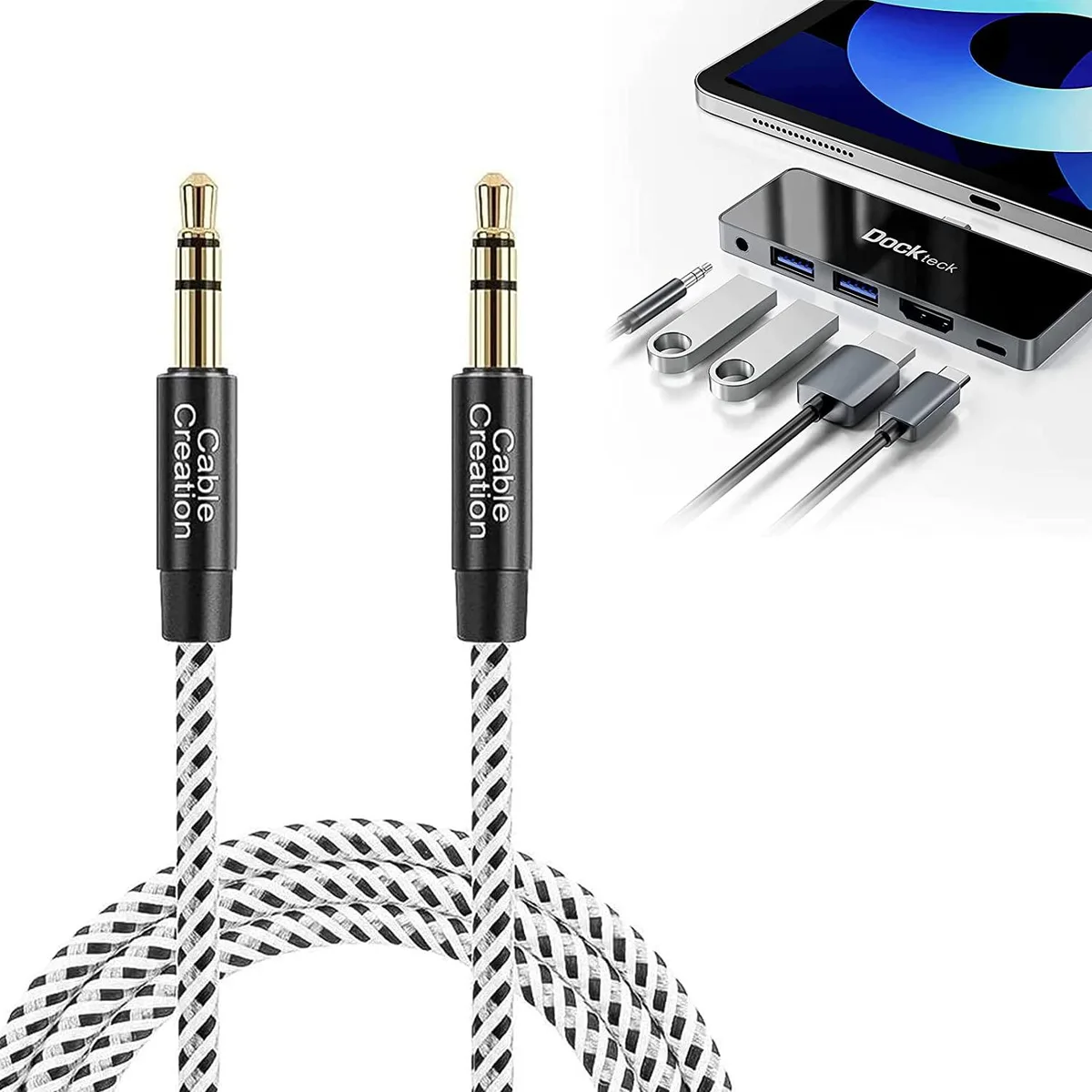 CableCreation CableCreation 3.5mm Aux Cable Nylon Braided 24K Gold 10000+ Bends — product photo