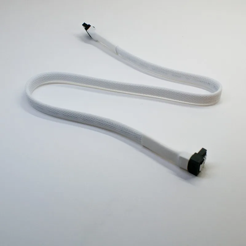 Darkside Computer Modding Darkside Computer Modding 45cm SATA 3.0 180° to 90° Cable White DS-0556 — product photo