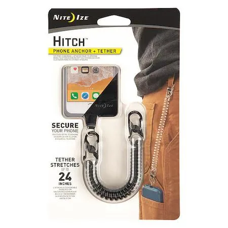 NITE IZE NITE IZE Hitch Phone Anchor + Tether &amp; MicroLock Black mobile electronics accessory — product photo