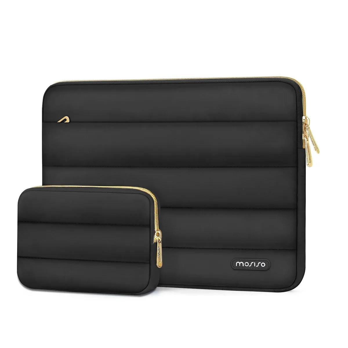 MOSISO 13.3 inch Puffy Laptop Sleeve Case Black — product photo