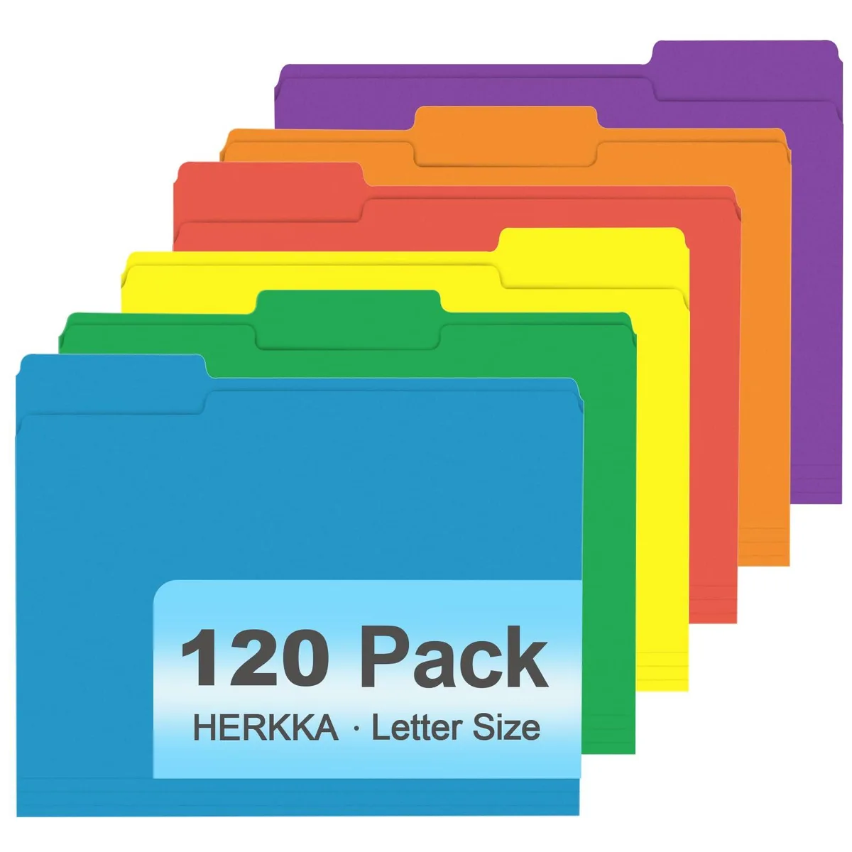Pendaflex 120 Pack 1/3 Cut Tab File Folders Letter Size Assorted 6 Colors — product photo