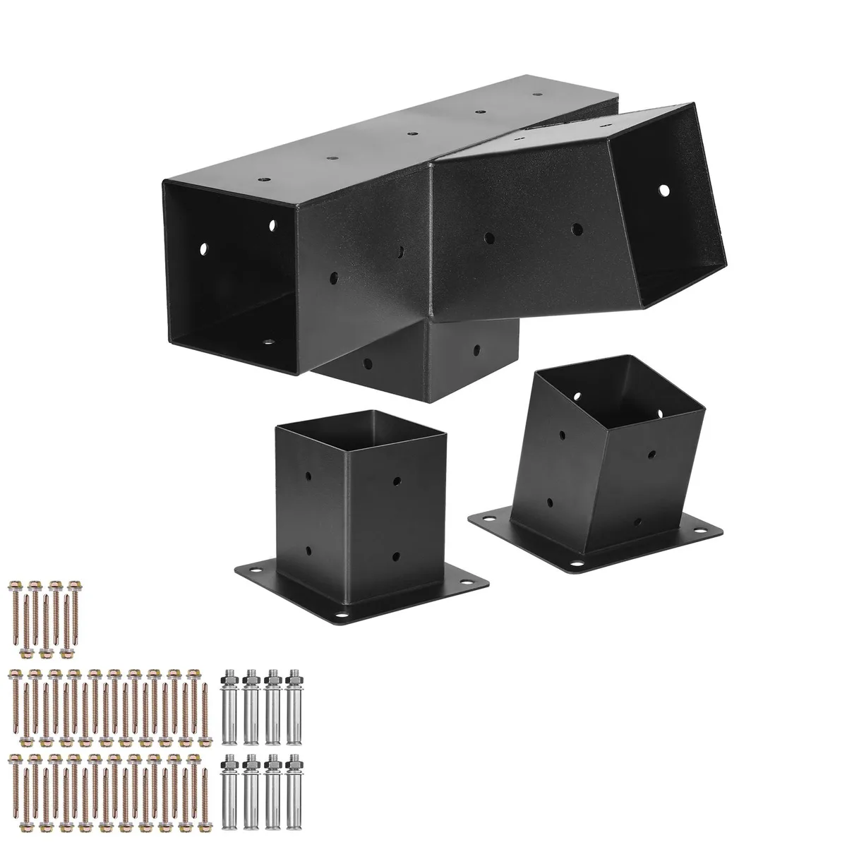 VEVOR VEVOR 4x4 Inch Slanted Bracket Kit 3.5x3.5 Inch Beams Carbon Steel 3 pcs — product photo