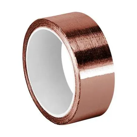 Copper foil tape roll, 1 inch wide, 18 ft length, metallic copper finish