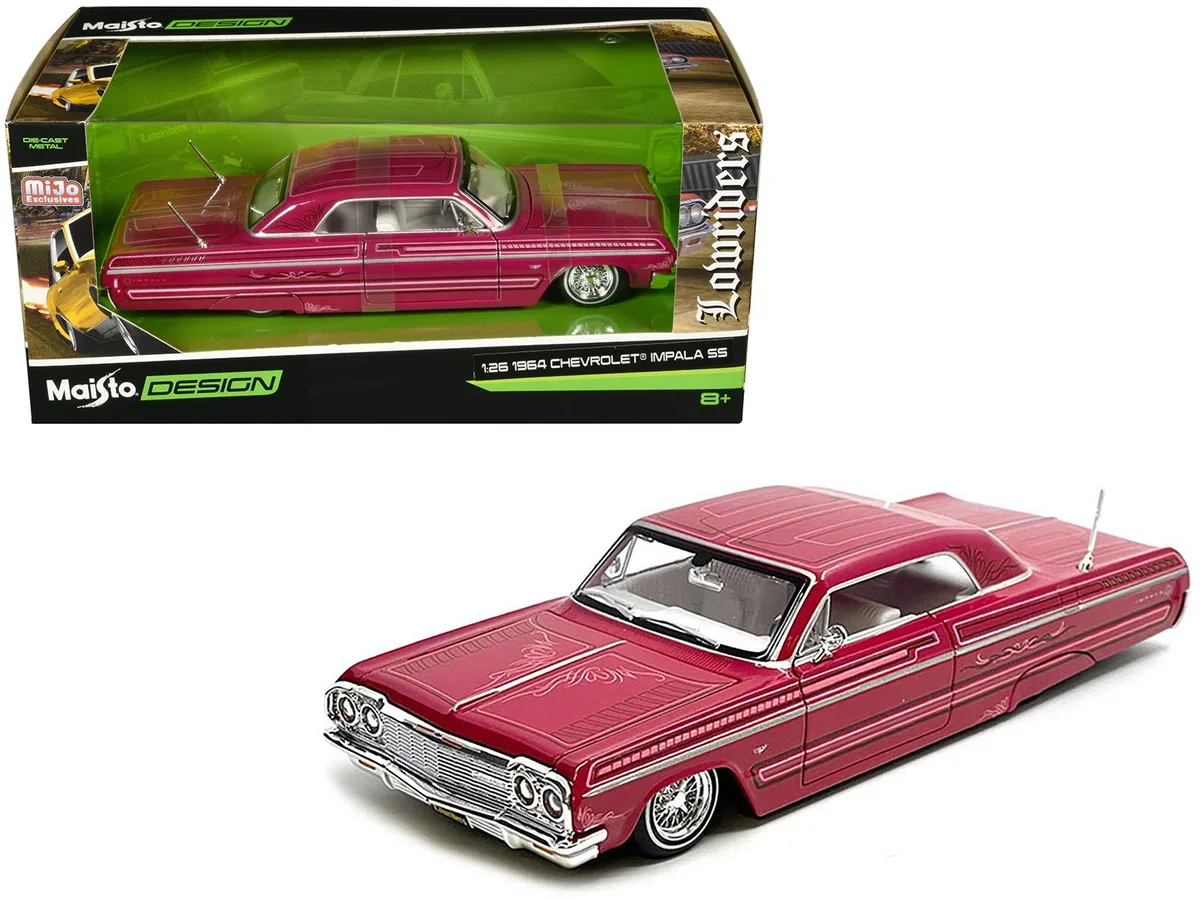 Maisto Maisto 1964 Chevrolet Impala SS Lowrider Pink 1/26 Diecast Car — product photo