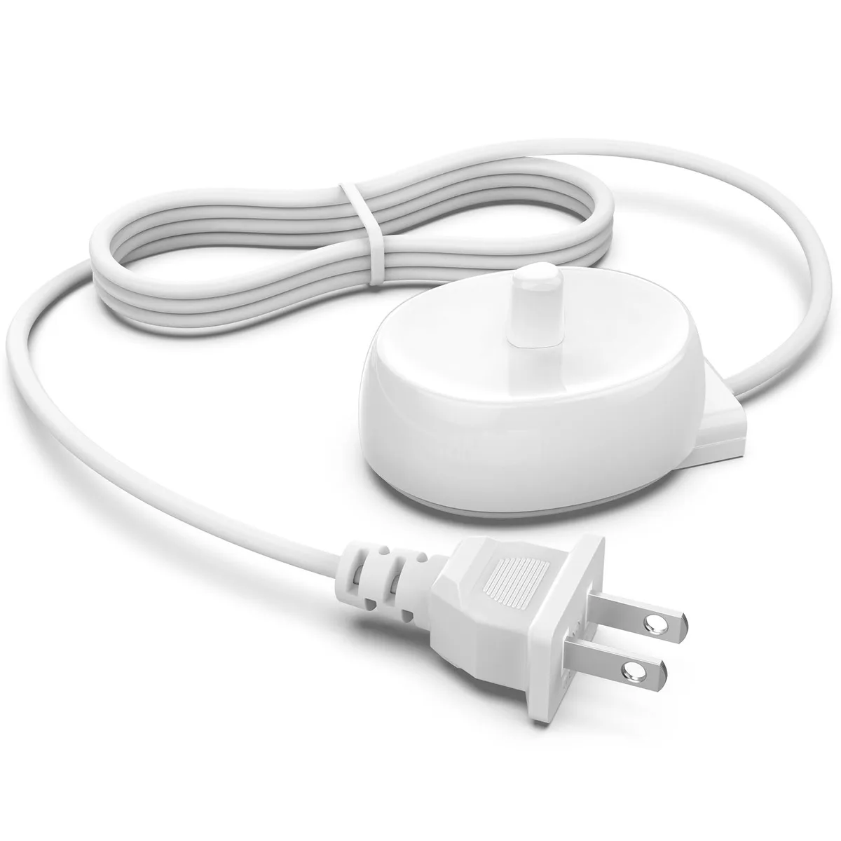 White rectangular charger base with rounded edges and smooth matte finish