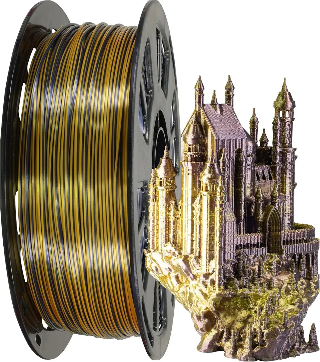 BFKK BFKK Bicolor Silk PLA Filament Gold Black 1.75mm 1kg 3d printers accessory — product photo