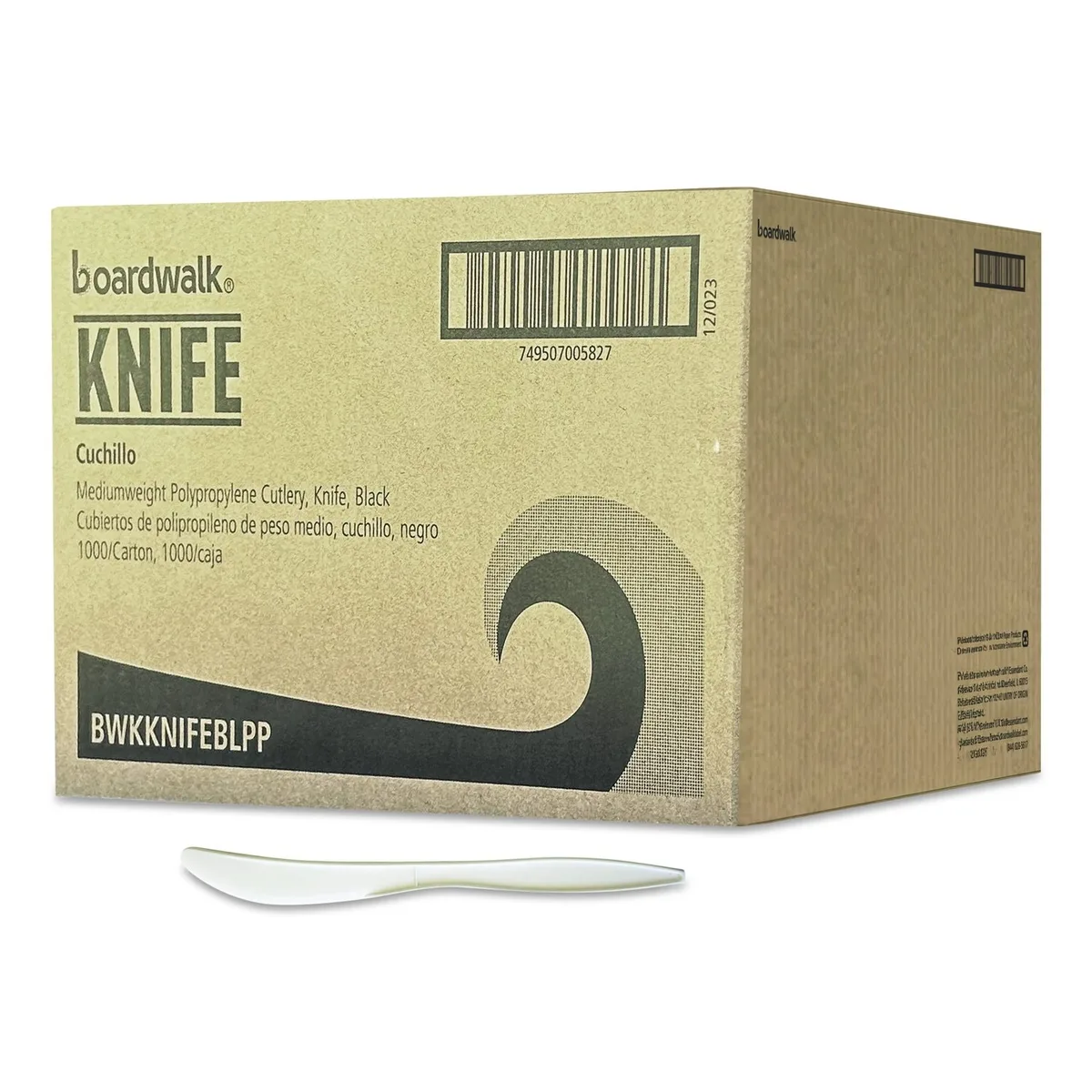 Boardwalk Boardwalk Mediumweight Polypropylene Knife 5.86" White 1000/Carton — product photo