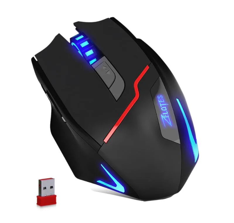 LUOM LUOM F-18 Gaming Mouse LED Backlit MMO 7 Buttons 3200 DPI Fire Button Wired Black — product photo