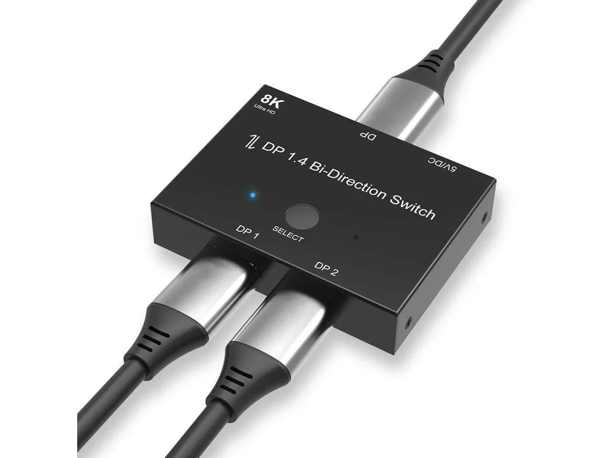 BUCIER BUCIER DisplayPort 1.4 KVM Switch 2 Input 1 Output 8K30 4K120 1080P240 — product photo