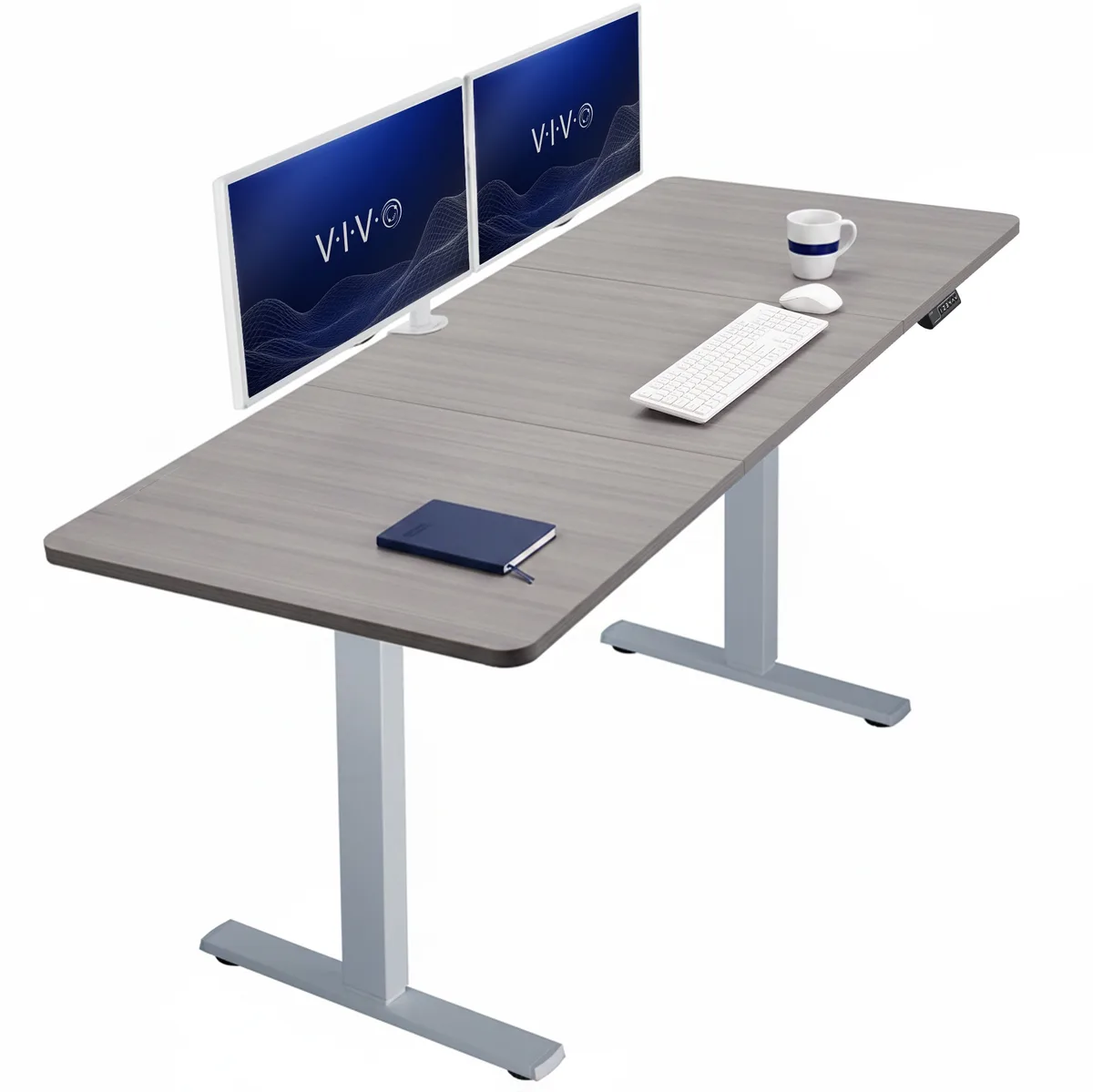VIVO VIVO Electric 71 x 30 Stand Up Desk Dark Gray Gray Frame office furniture — product photo