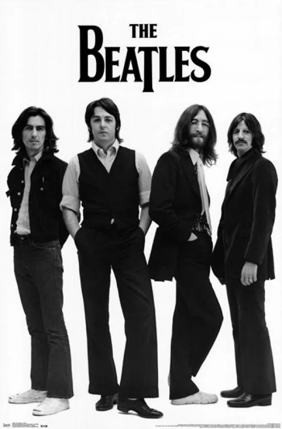 The Beatles White Poster Print 22 by 34 inches on premium heavy stock paper