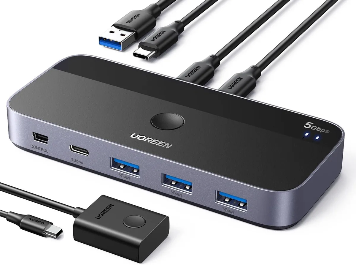 Explus-C Explus-C USB Switch 2-in 4-out USB 3.0 5Gbps Remote — product photo