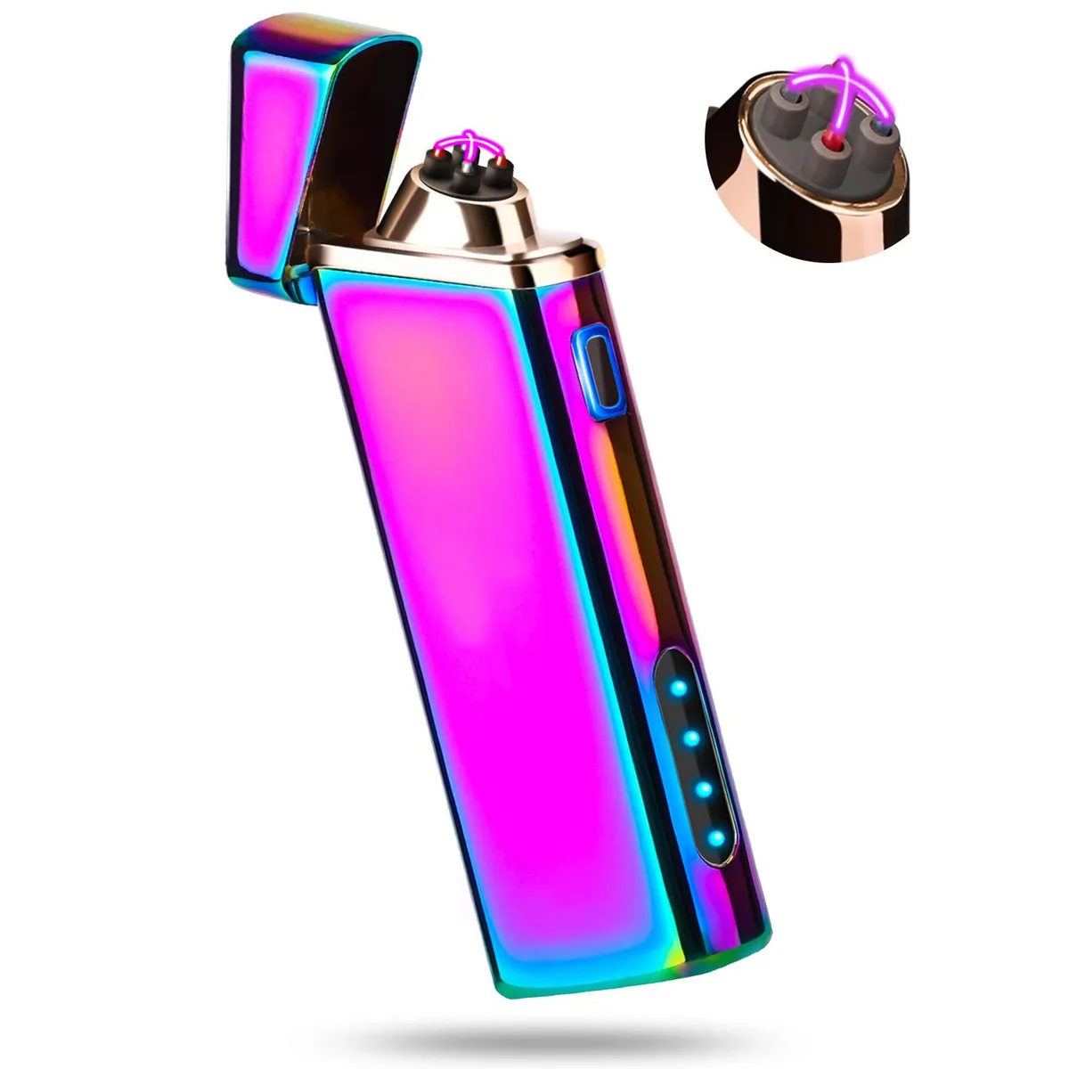  Sipoe Multichrome Arc Lighter Gold USB Rechargeable 600 Charges — product photo