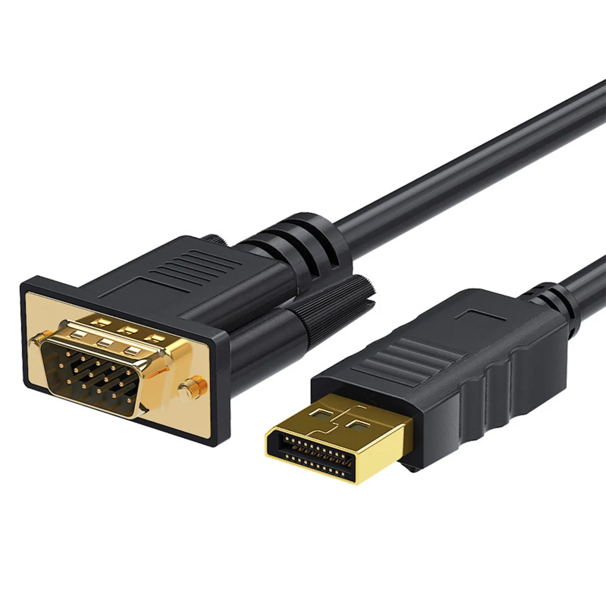 HANNORD HANNORD DisplayPort 1.2 to VGA male–male cable 6 ft 1080p 60 Hz black — product photo