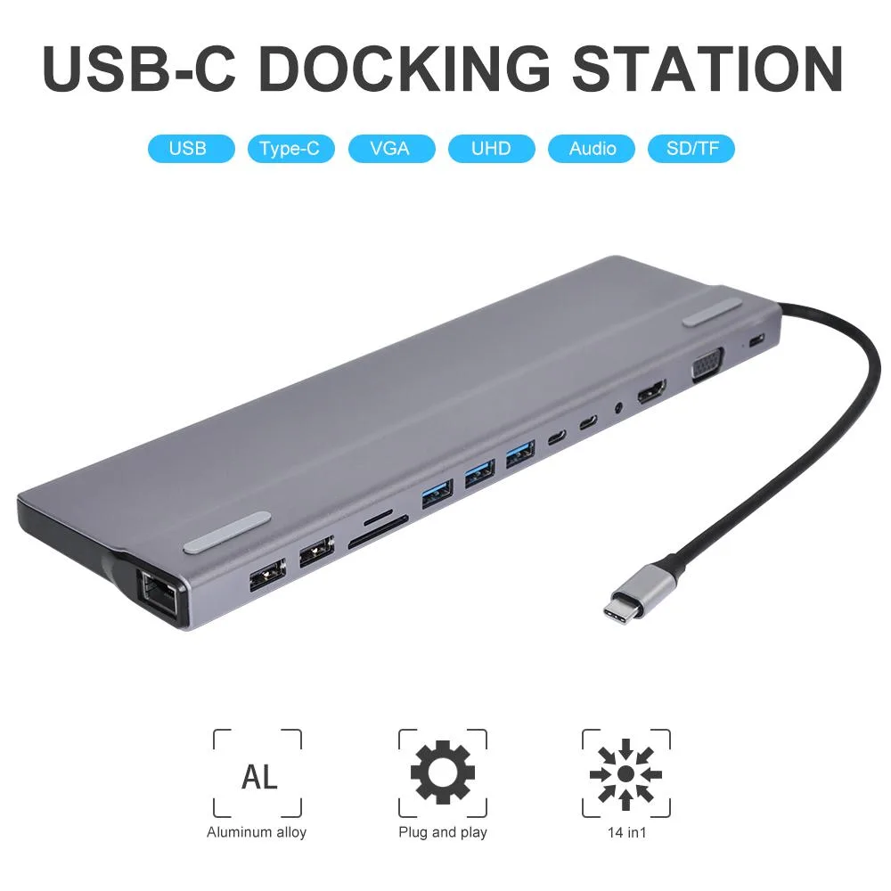 Jansicotek Jansicotek DS14IN1 14-in-1 USB-C Docking Station Silver — product photo