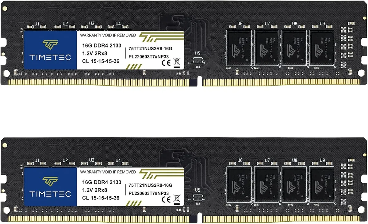 Timetec Timetec 32GB (2x16GB) DDR4 2133MHz CL15 1.2V UDIMM desktop RAM — product photo
