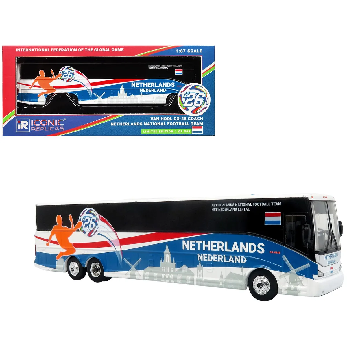 Iconic Replicas Iconic Replicas Van Hool CX-45 Netherlands Football Team 1/87 Limited 504 — product photo