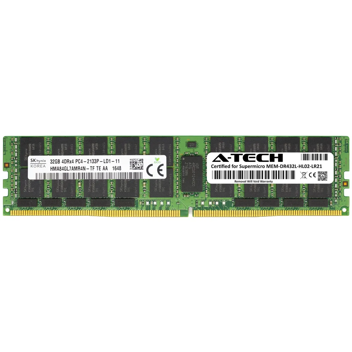 A-Tech A-Tech Supermicro Certified 32GB DDR4 2133MHz 4Rx4 LRDIMM server RAM — product photo