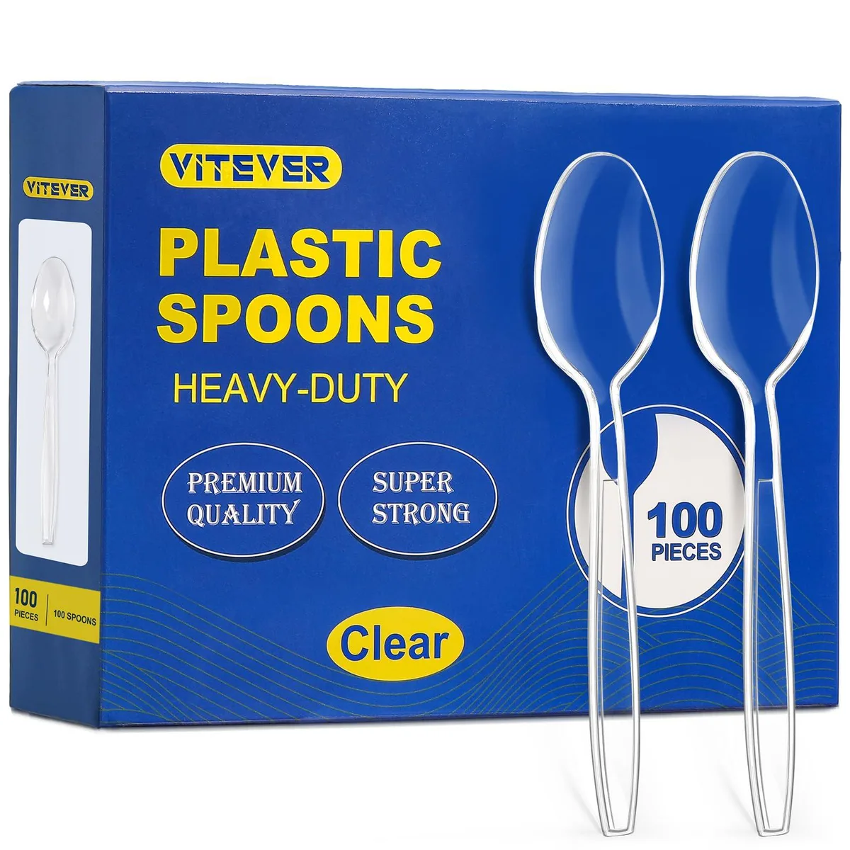 No Sew No Sew Clear Plastic Spoons 100 Count Heat Resistant BPA Free — product photo