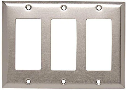 Hubbell Incorporated Hubbell Incorporated SS263 3-Decorator Switch Plate Stainless Steel — product photo