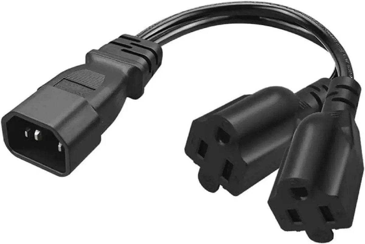 TeKit TeKit IEC C14 to Dual NEMA 5-15R Y Splitter Power Cord 1ft — product photo