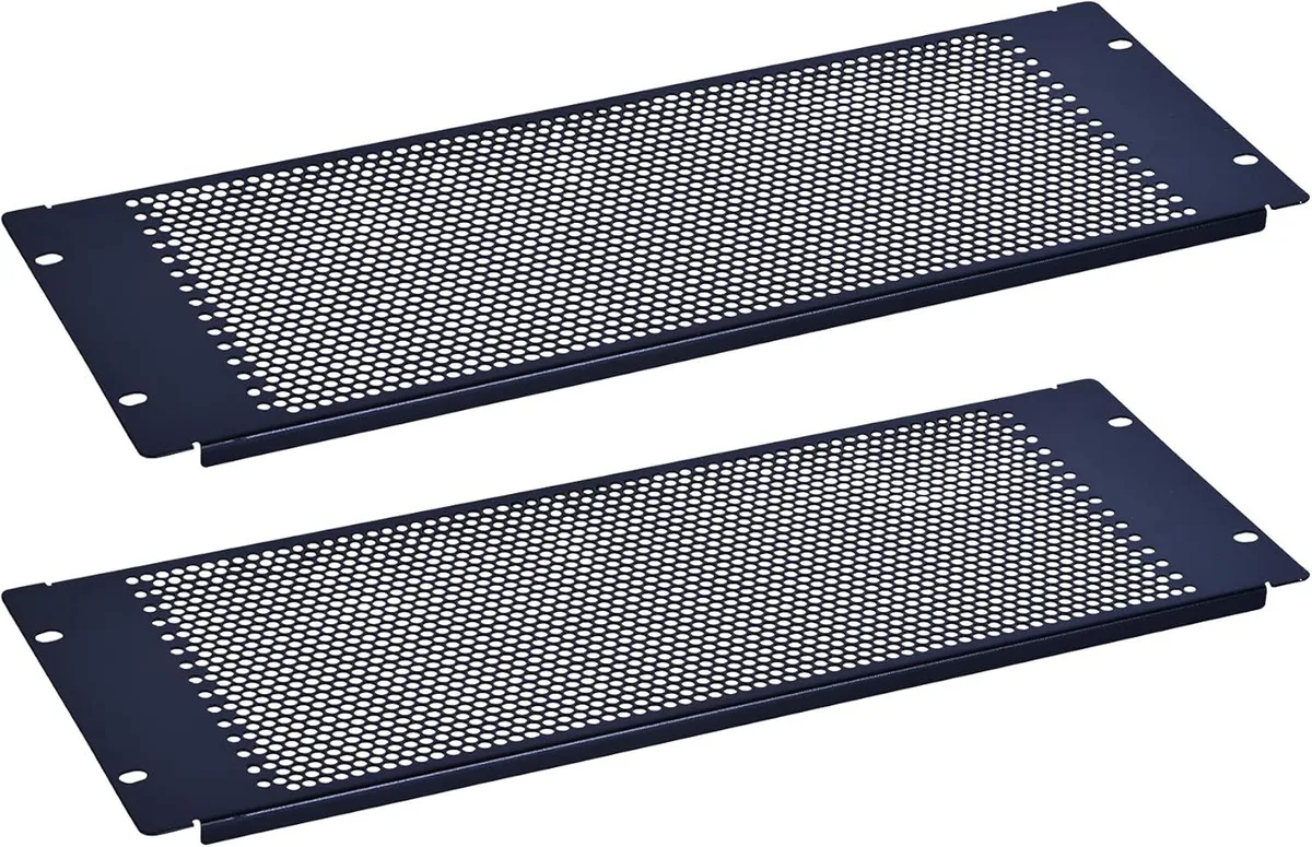 PISKEKAT PISKEKAT 4U Vented Blank Panel 2-Pack Black 19in EIA-310 — product photo