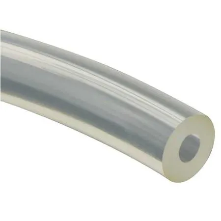 Clear hollow polyurethane round belt, 100 ft coil, 3/8 in diameter, smooth finish