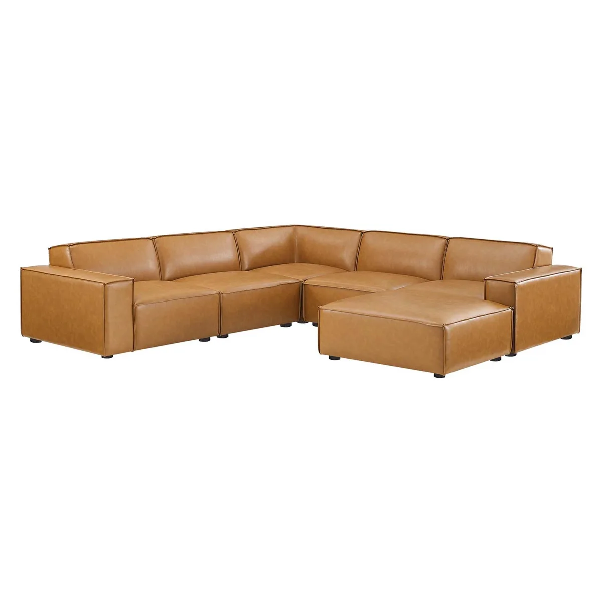 Modway Furniture Modway Furniture 6-Piece Vegan Leather Sectional Sofa Tan — product photo
