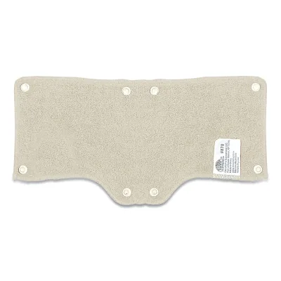 Beige terrycloth sweatband with snap closure for hard hats