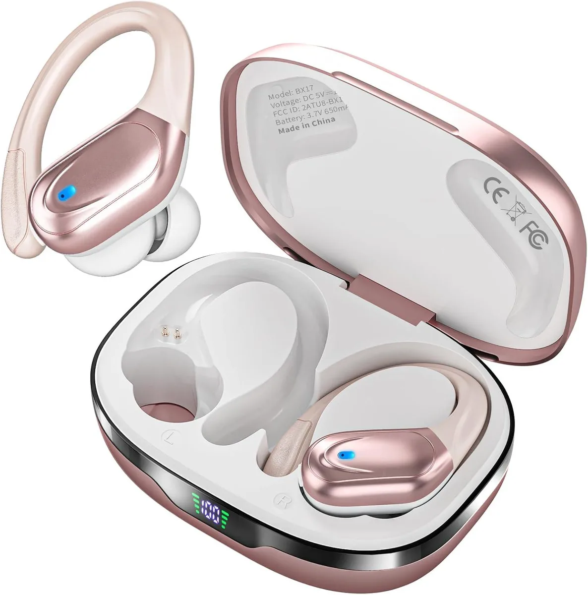 MAONO MAONO BX17 Wireless Earbuds 80H Playtime IPX7 Rose Gold — product photo