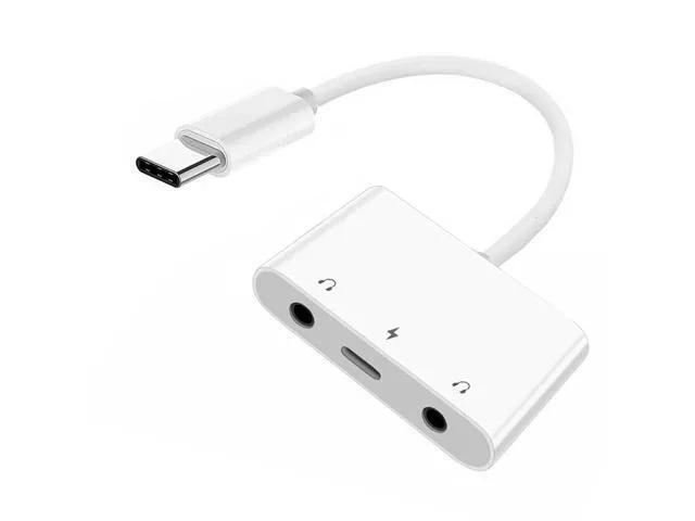 LORDWORLD LORDWORLD USB-C to Dual 3.5mm Audio &amp; PD 24W Adapter — product photo