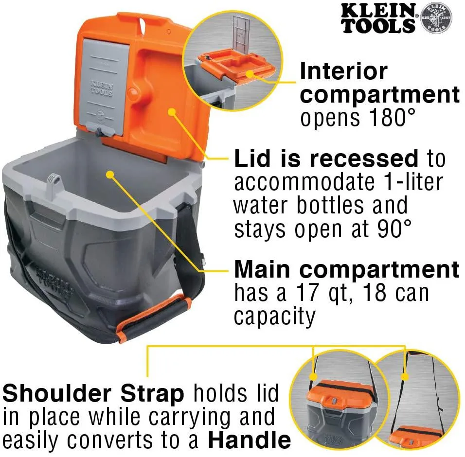 Klein Tools Klein Tools 17-Quart Work Cooler 18-Can 30-Hour 300-Lb Seat — product photo
