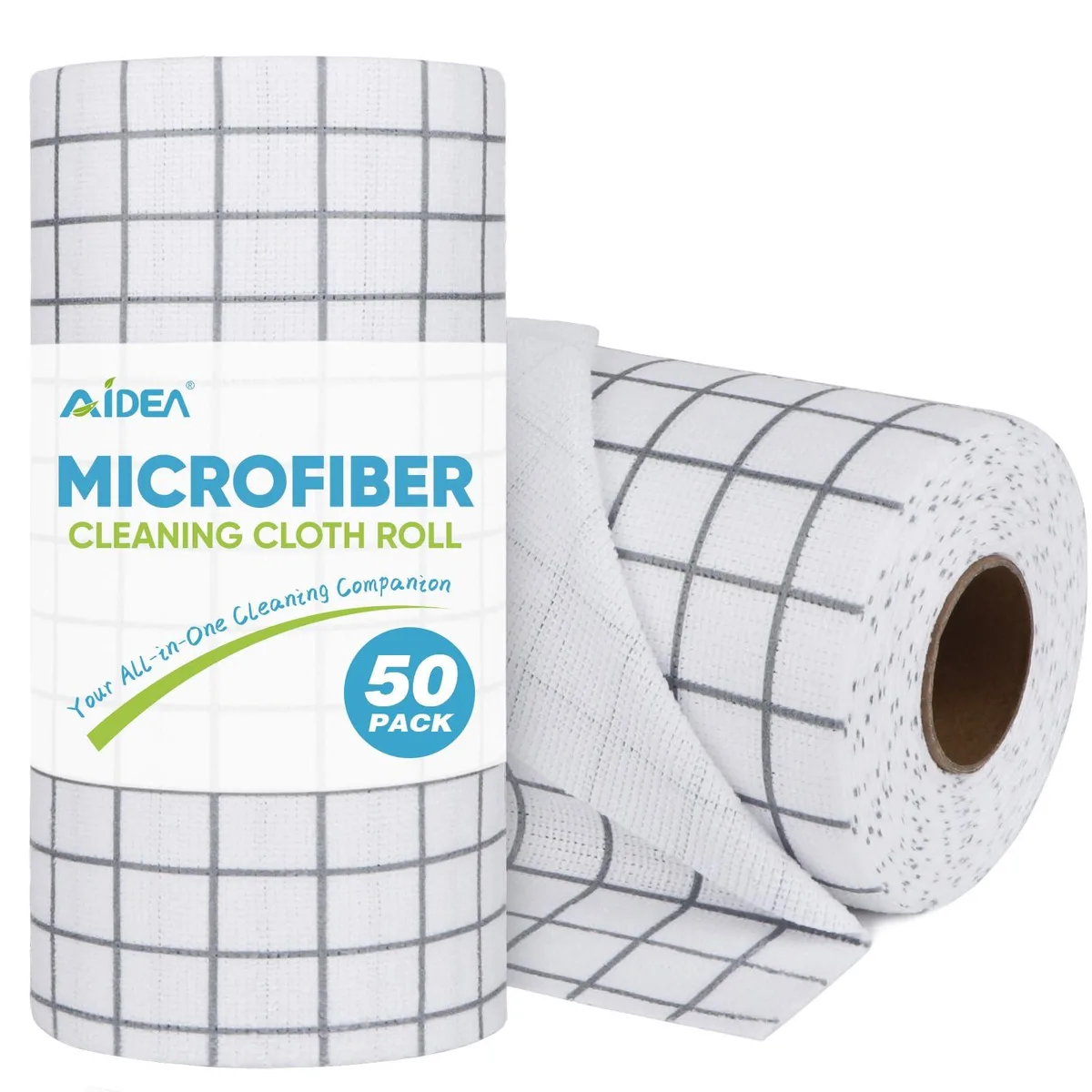 White microfiber cloth roll, 50 tear-away sheets, 11.5 inch square sheets